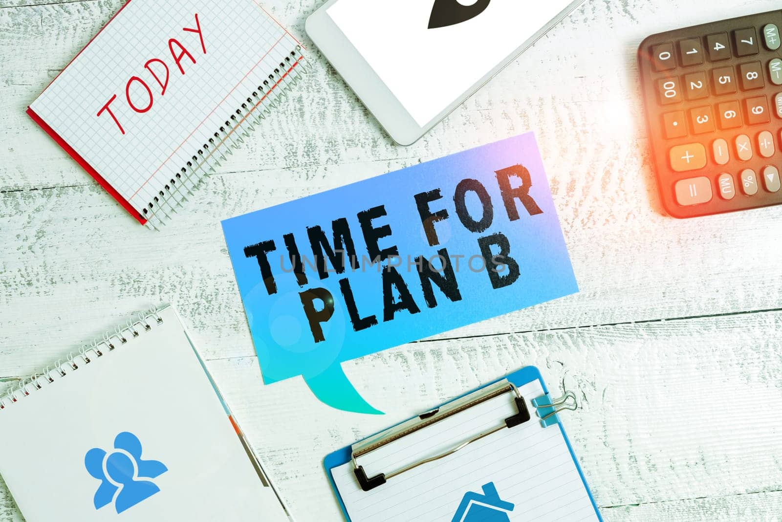 Text caption presenting Time For Plan B, Business showcase make arrangements or preparations for event or activity