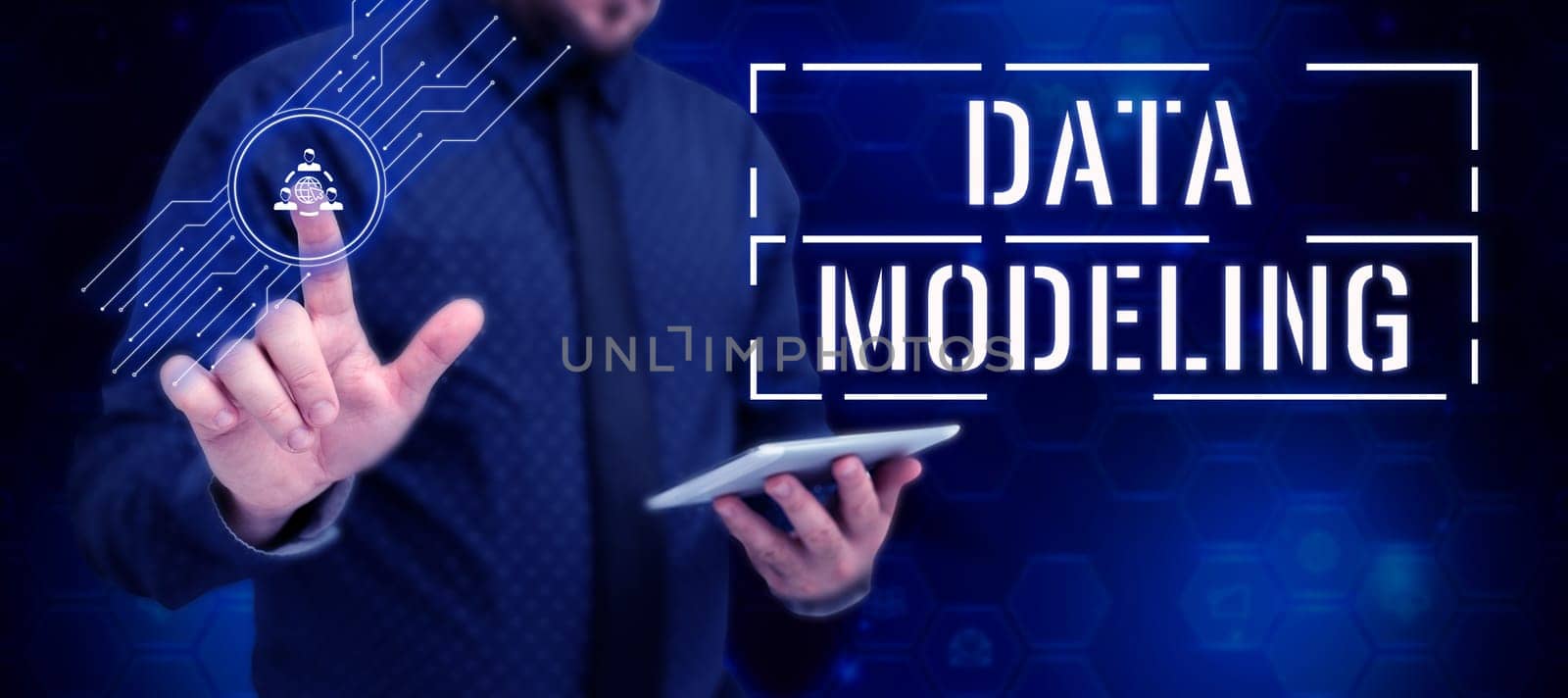 Text sign showing Data Modeling, Business idea process of transferring data between data storage systems