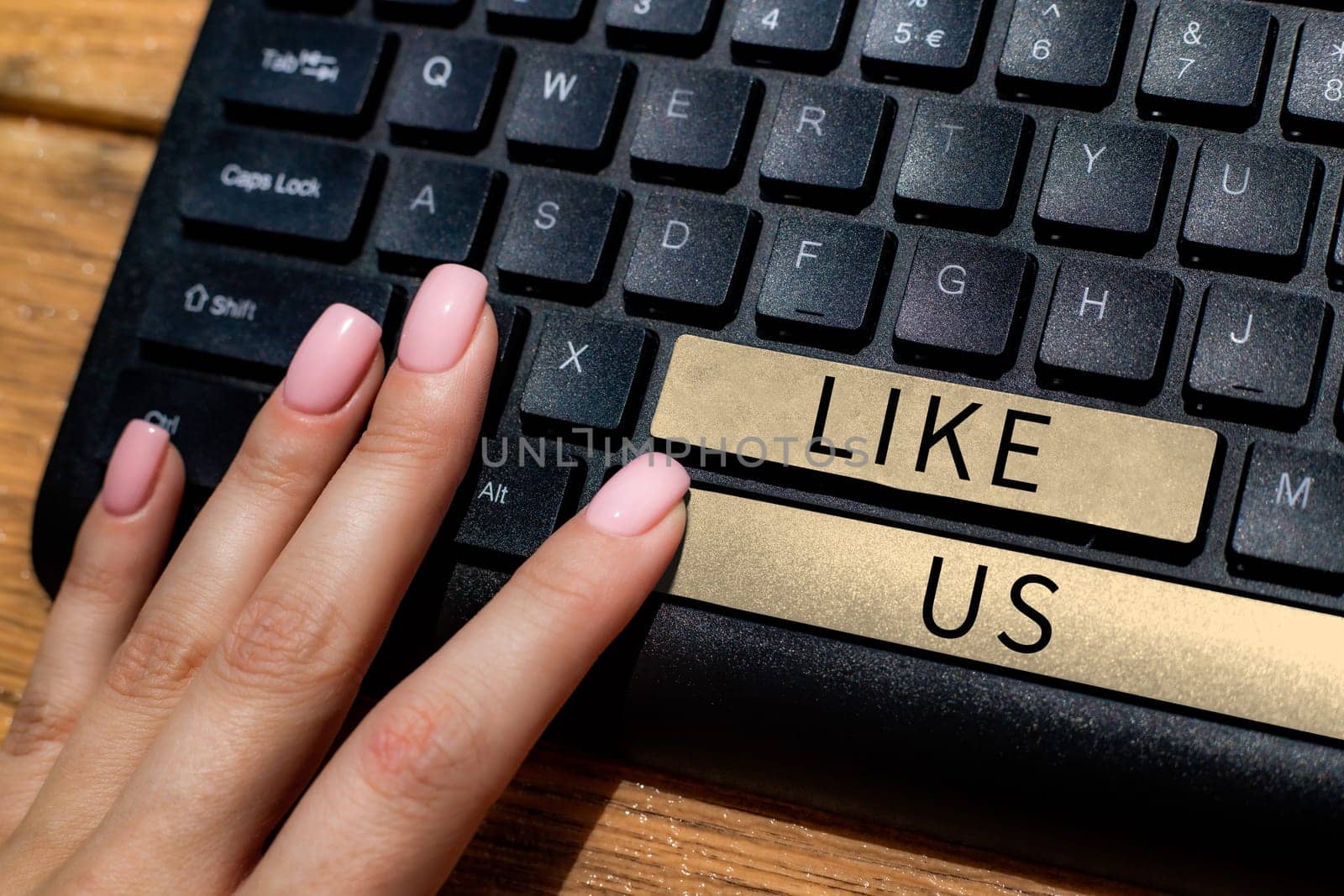 Conceptual display Like Us, Internet Concept Asking to follow on social media Feel attraction or pleasure