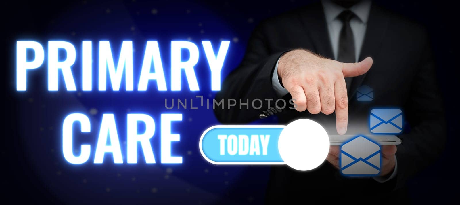 Writing displaying text Primary Care, Business idea health care provided by medical practitioner, pediatrician, or nurse