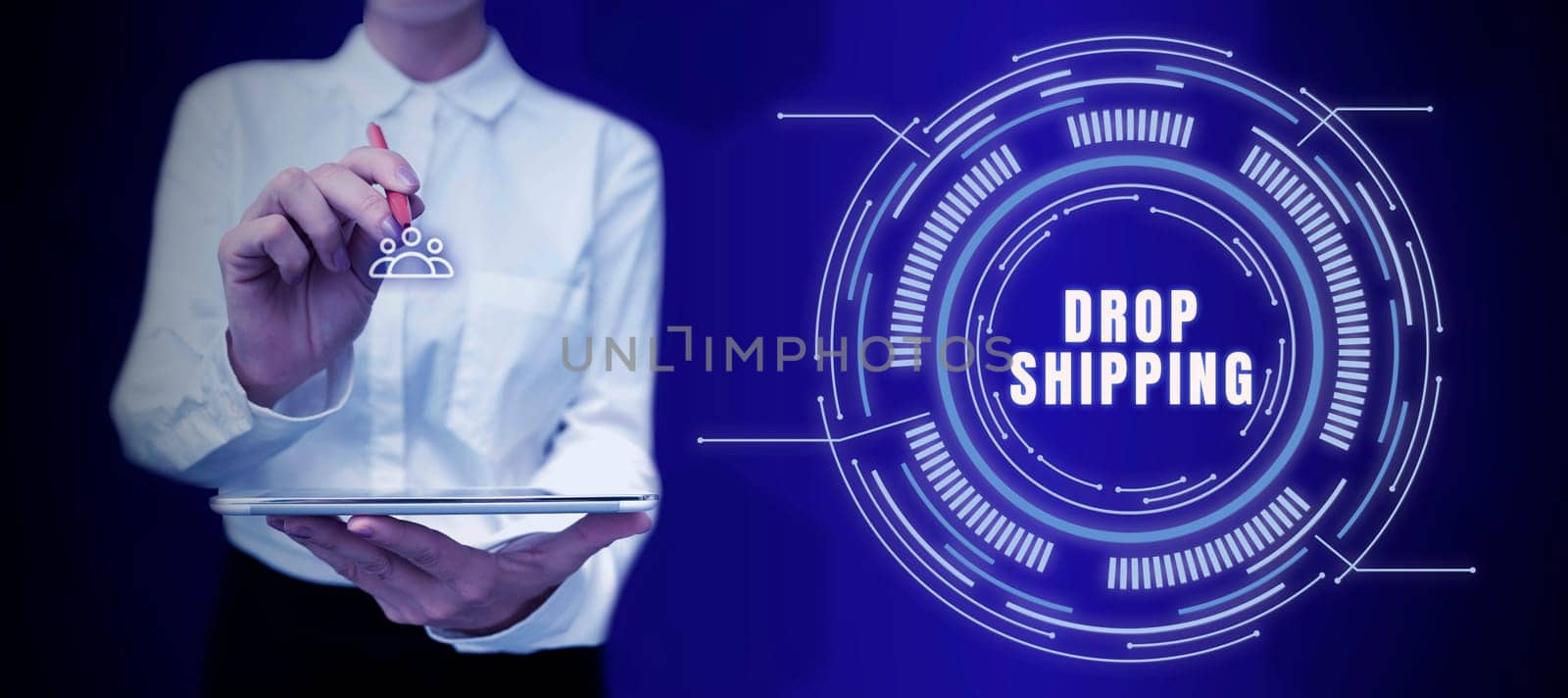 Handwriting text Drop Shipping, Business idea to send goods from a manufacturer directly to a customer instead of to the retailer
