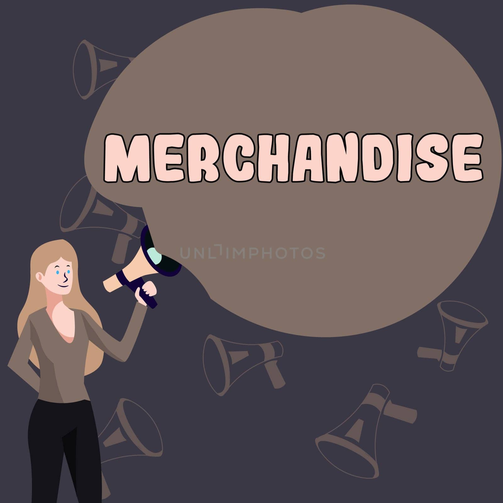Conceptual caption Merchandise, Business showcase the commodities or goods that are bought and sold in business
