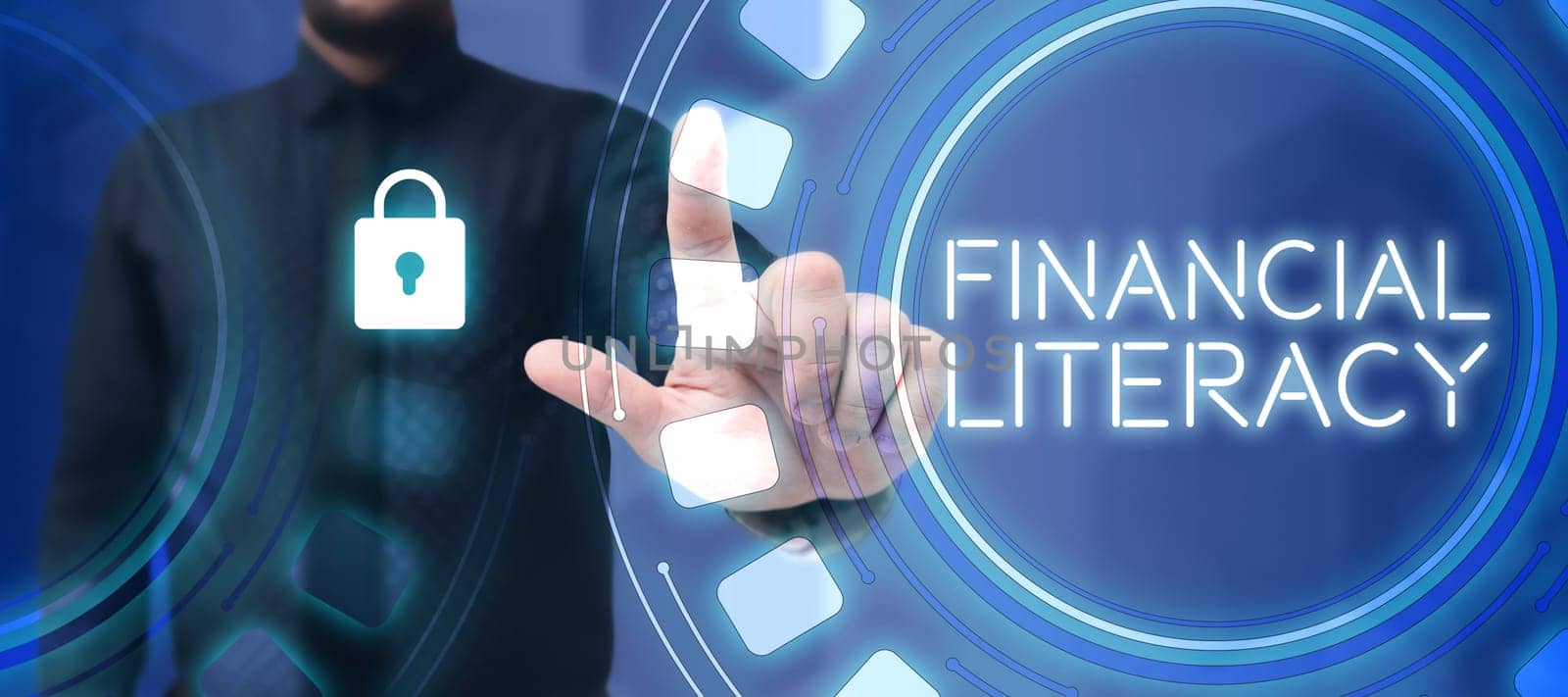 Hand writing sign Financial Literacy, Business overview Understand and knowledgeable on how money works