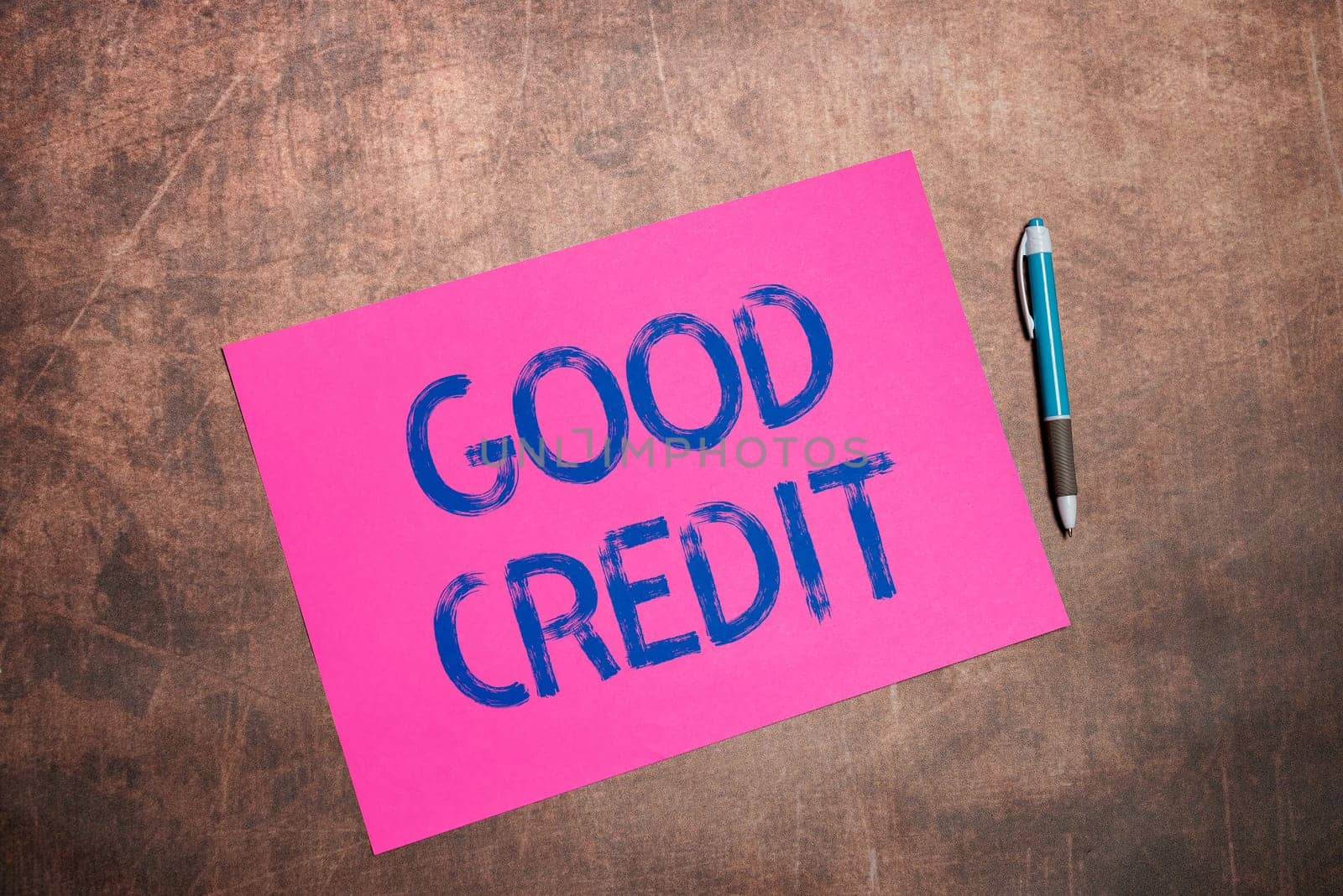 Text sign showing Good Credit, Business approach borrower has a relatively high credit score and safe credit risk