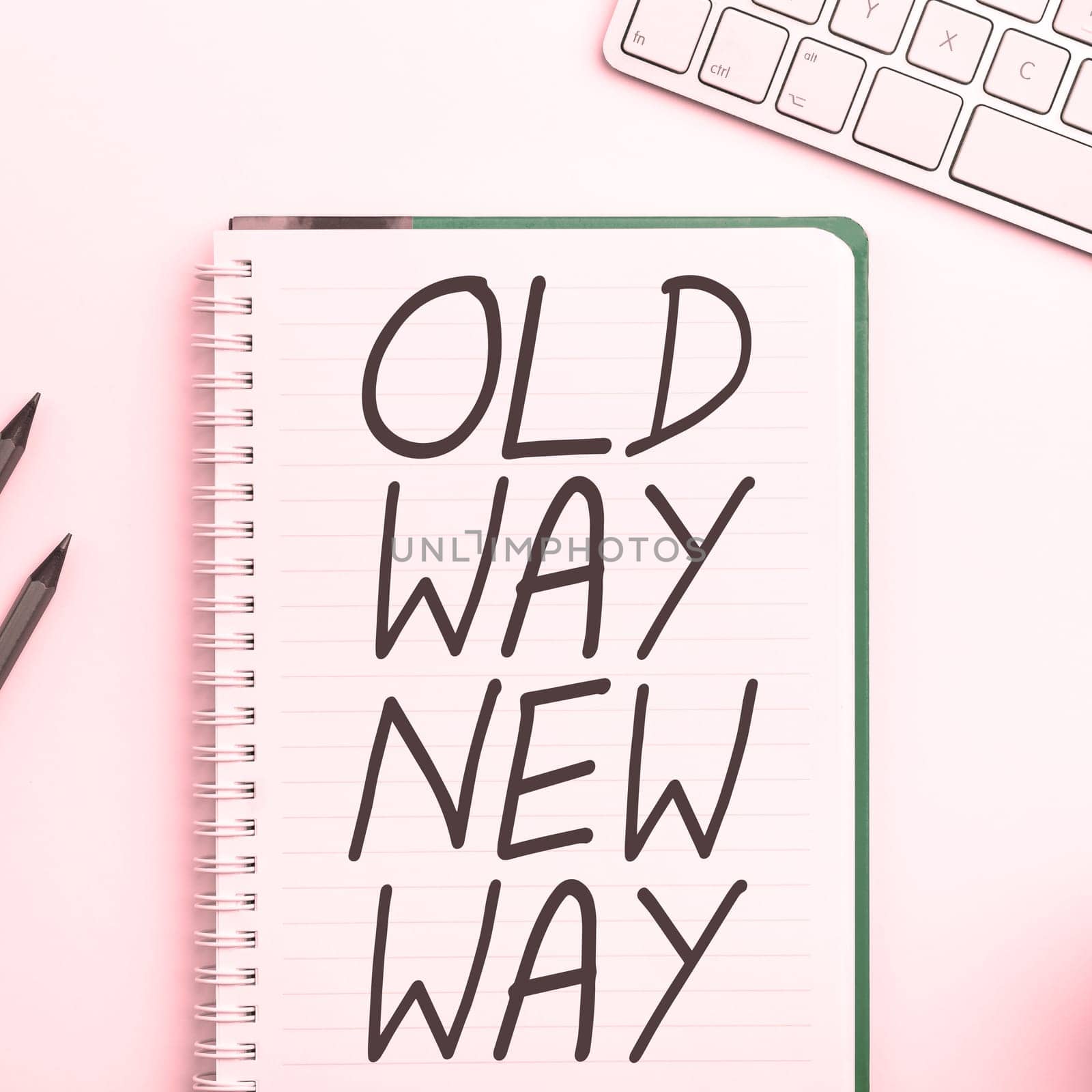 Text sign showing Old Way New Way, Business idea talking how you can do it such as the action you can take