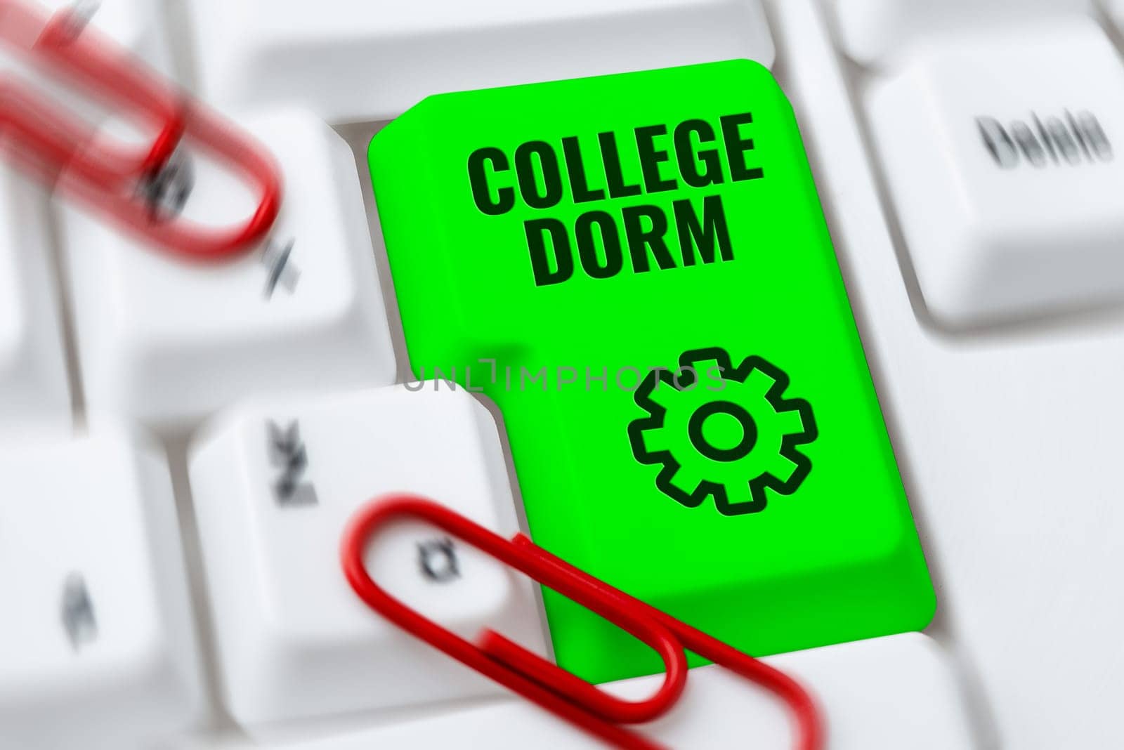 Conceptual display College Dorm, Business idea residence hall providing rooms for college individuals or for groups of students