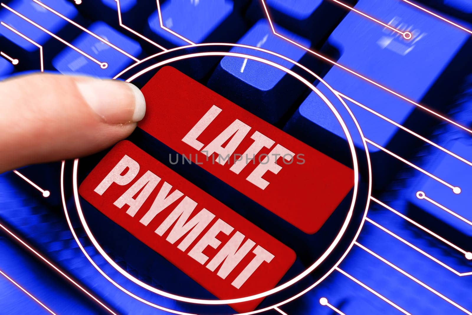 Hand writing sign Late Payment, Business overview payment made to the lender after the due date has passed