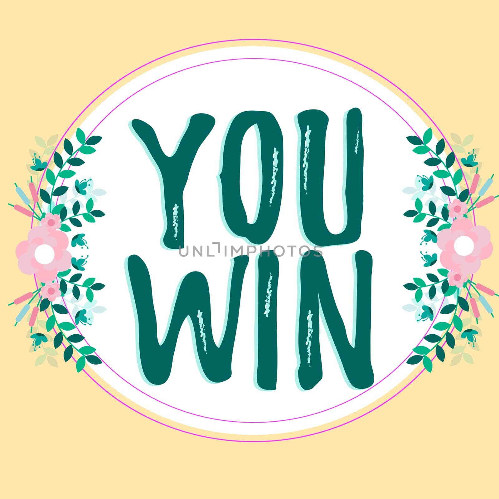 Text sign showing You Win, Word for be first in school race or competition Got gold medal Rating