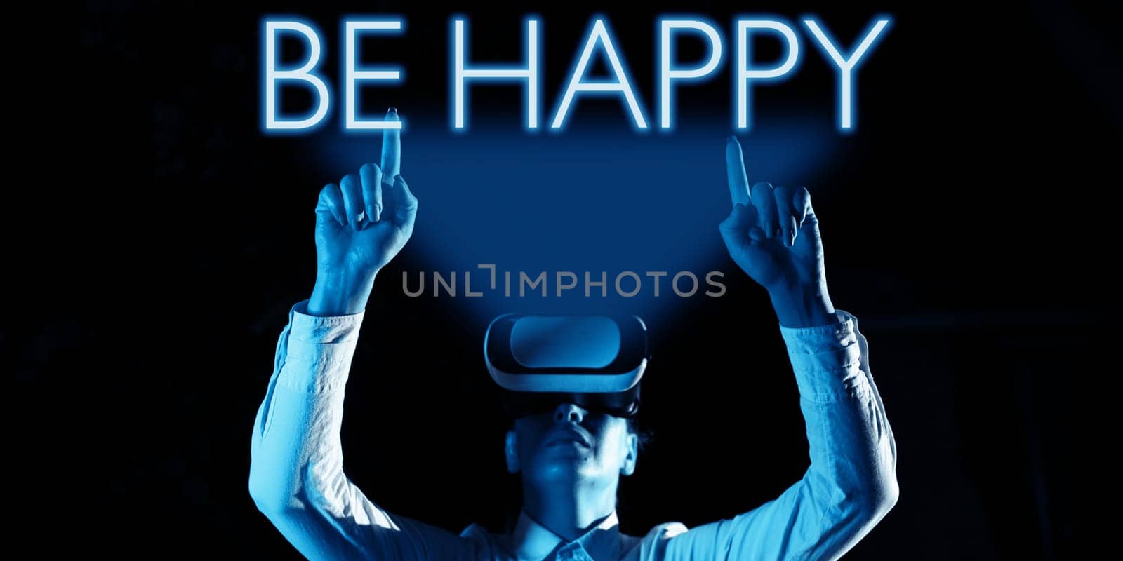 Text showing inspiration Be Happy, Concept meaning live every moment as the last love your life work family