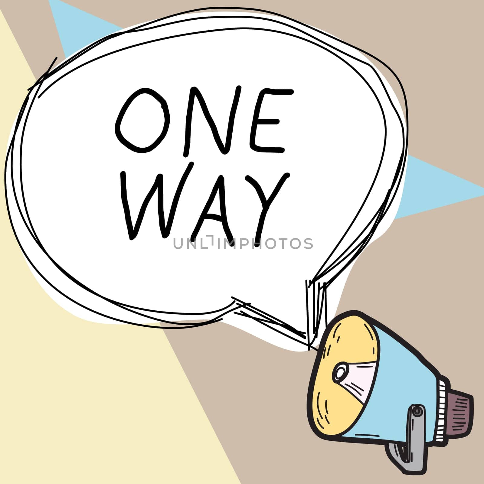 Text caption presenting One Way, Business showcase Only direction Street sign Traffic regulation route indication