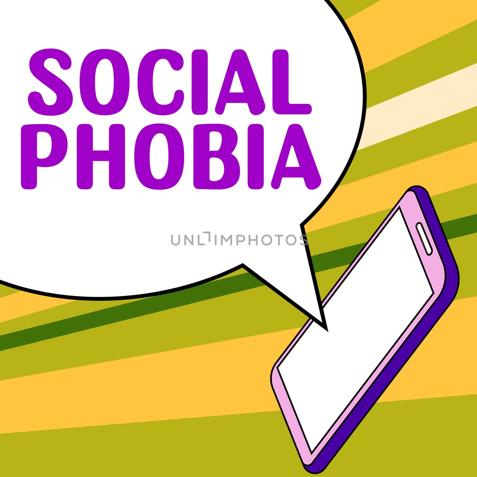 Conceptual display Social Phobia, Business showcase overwhelming fear of social situations that are distressing