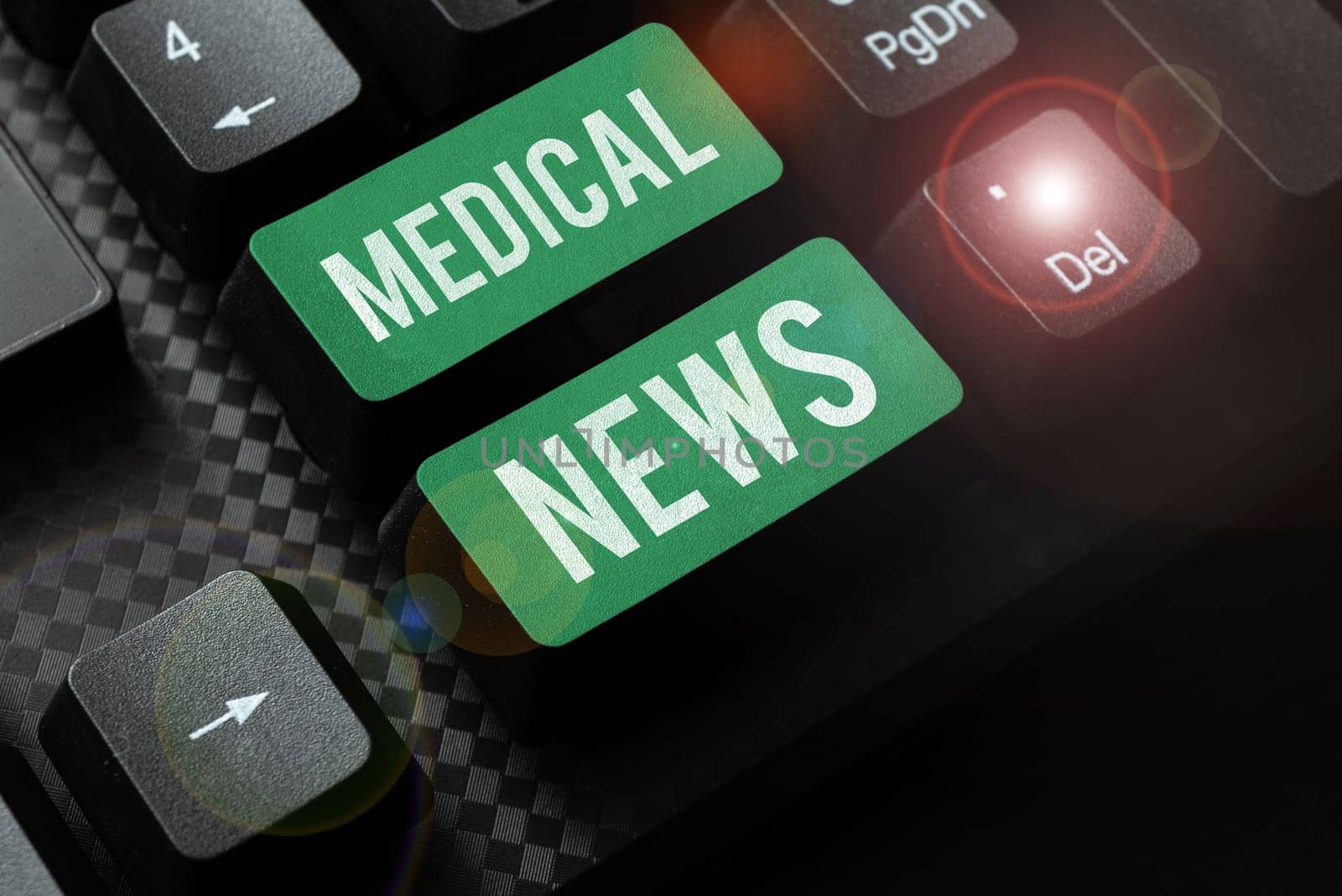 Writing displaying text Medical News, Conceptual photo report or noteworthy information on medical breakthrough