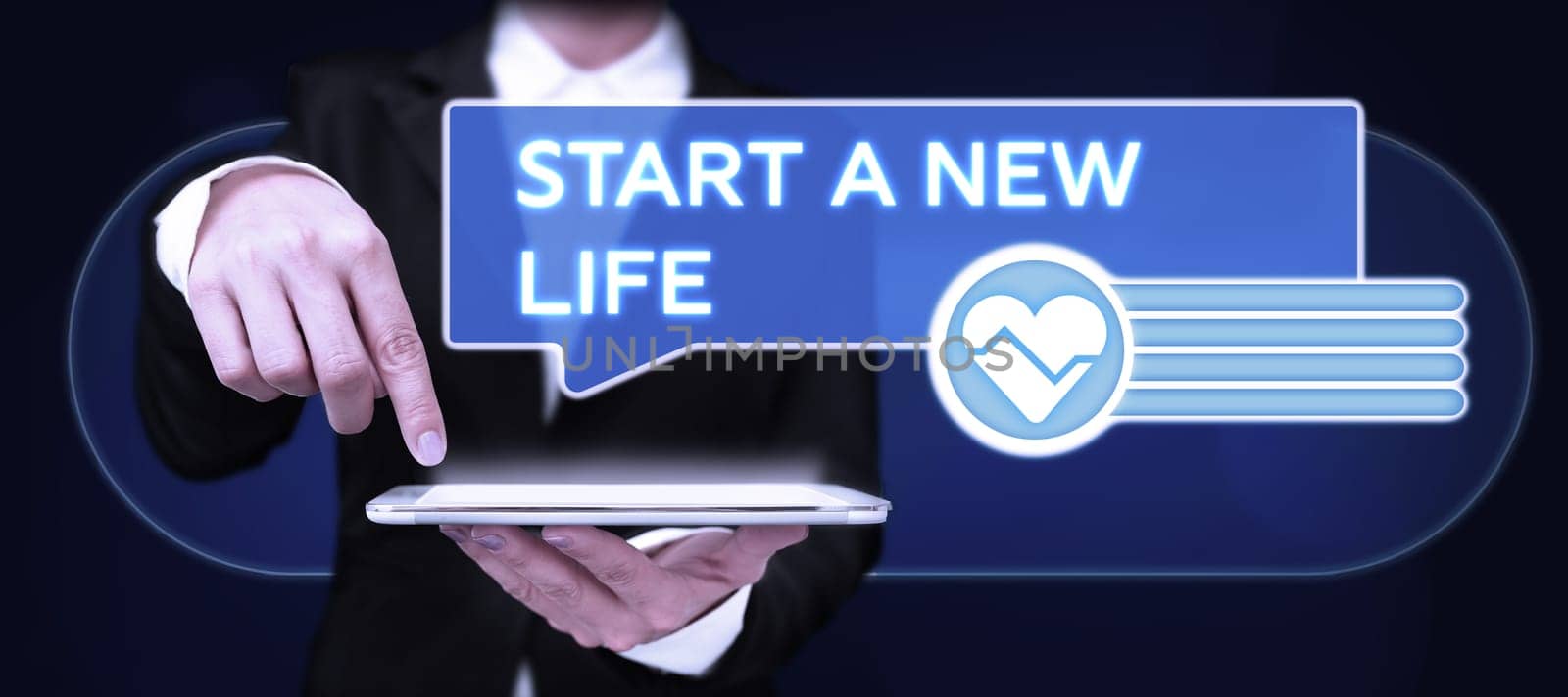 Sign displaying Start A New Life, Business approach be reckoned from a particular point in time to begin doing something