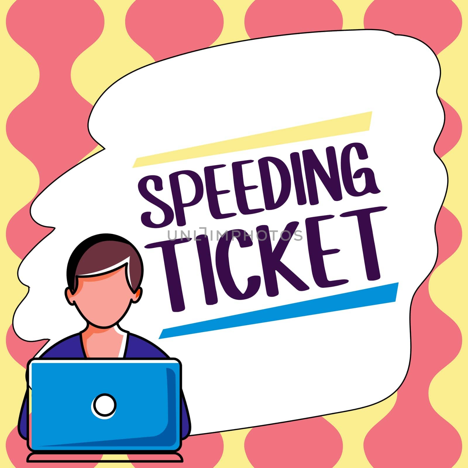 Handwriting text Speeding Ticket, Word for psychological test for the maximum speed of performing a task