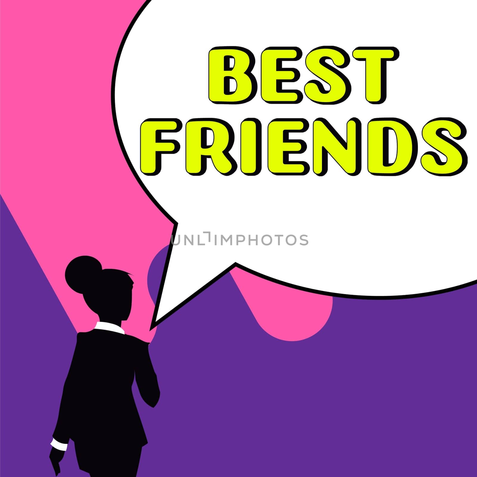 Writing displaying text Best Friends, Word for A person you value above other persons Forever buddies