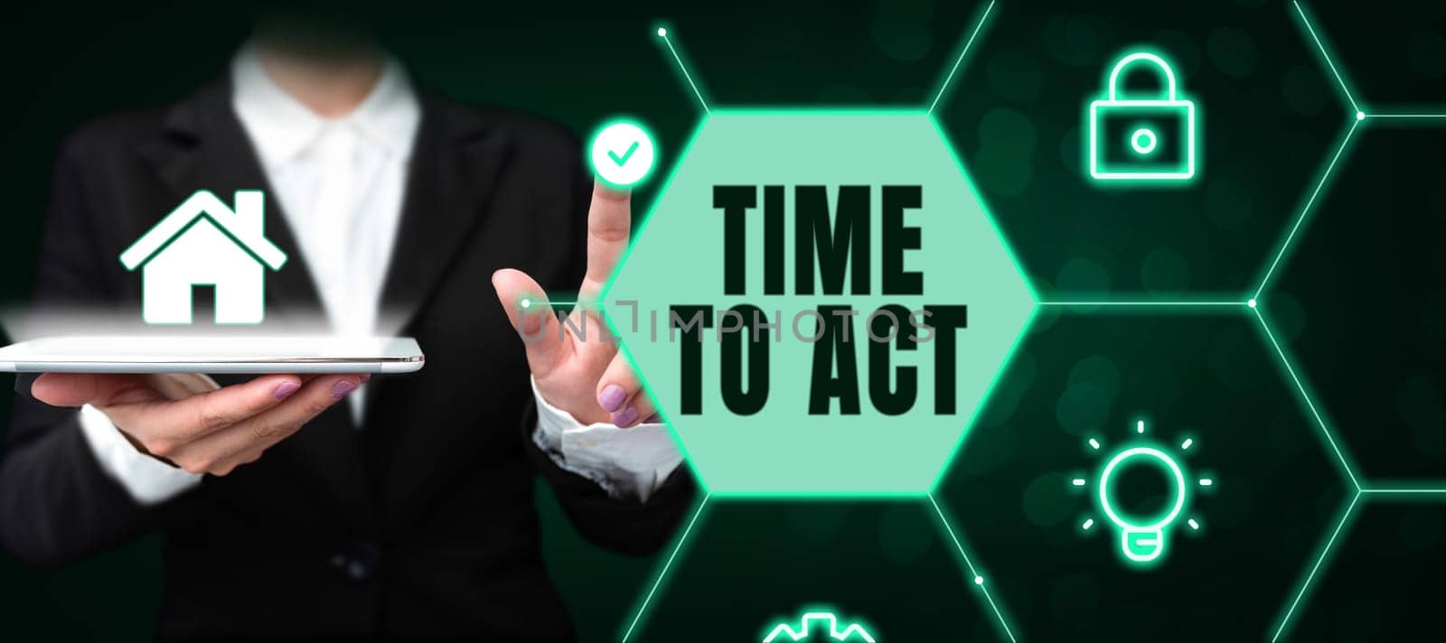 Text showing inspiration Time To Act, Word for Do it now Response Immediately Something need to be done