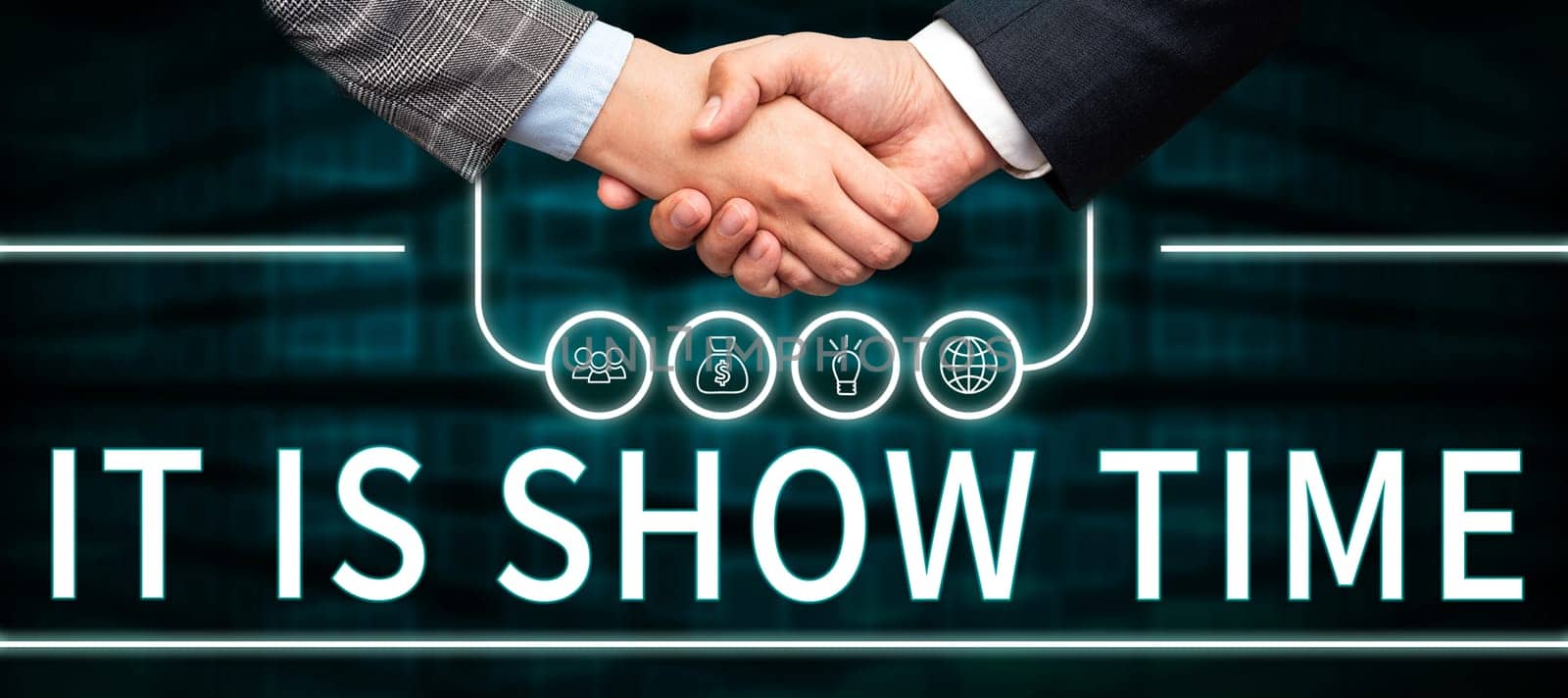 Handwriting text It Is Show Time, Business showcase entertainment business starting performance in stage