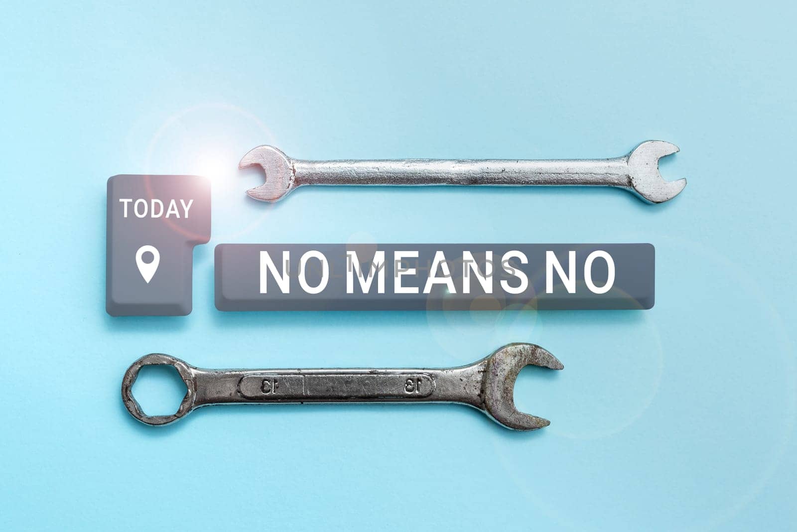 Inspiration showing sign No Means No, Concept meaning Stop abuse gender violence Negative response Sexual harassment