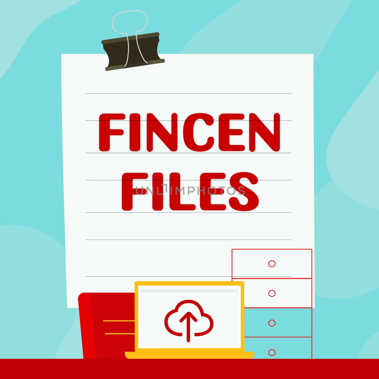 Text caption presenting Fincen Files, Business idea Transactions in financial assets and liabilities