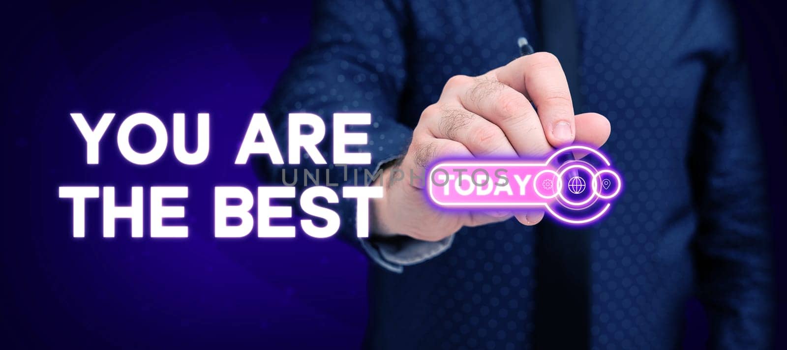 Sign displaying You Are The Best, Business idea grateful to someone who do better than anyone else