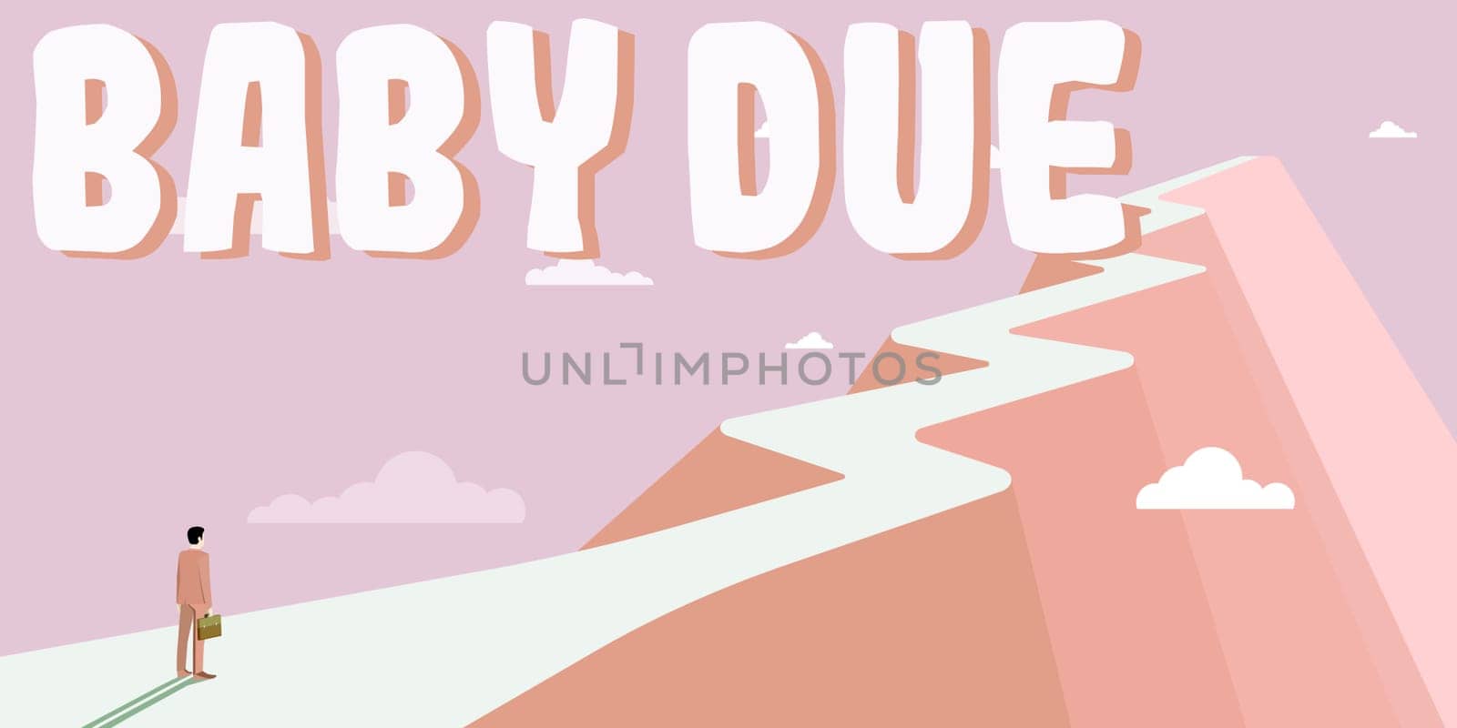 Text showing inspiration Baby Due, Business overview about to born Under engagement as to time Expected to be ready