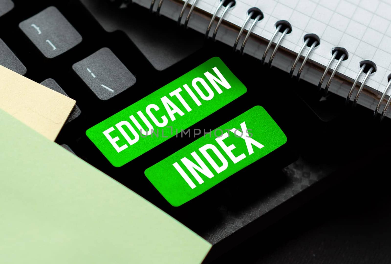 Sign displaying Education Index, Concept meaning aiming to meet learning needs of all children youth adults