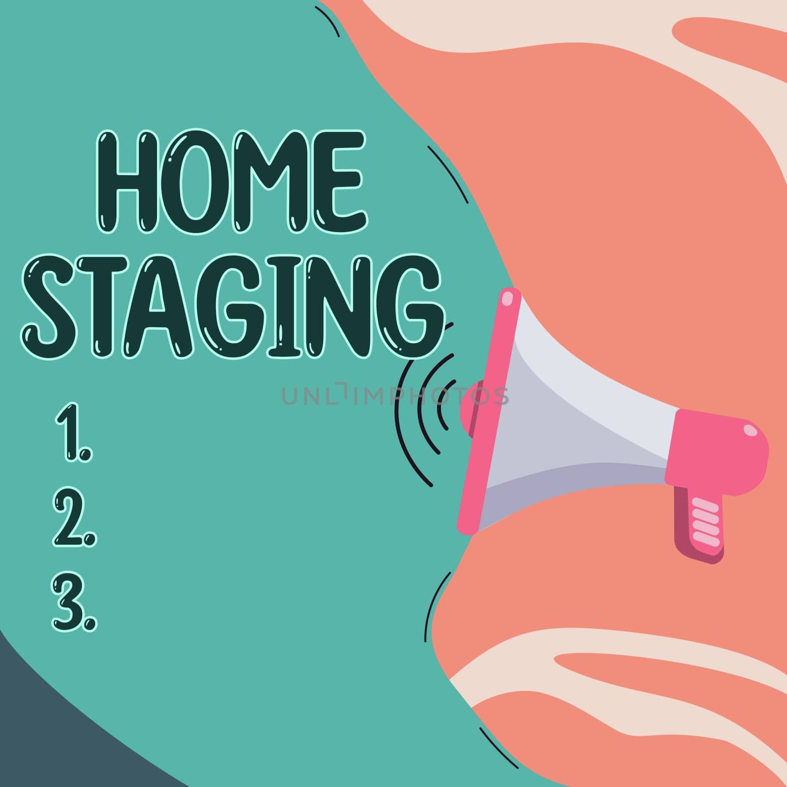 Text caption presenting Home Staging, Business idea preparation of a private residence for sale in the real estate marketplace