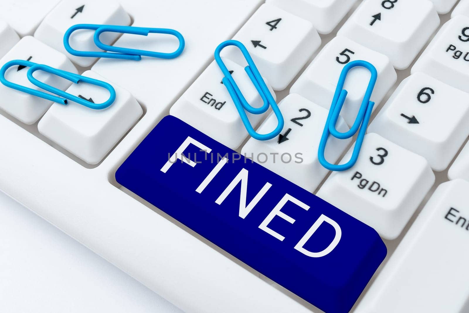 Conceptual display Fined, Business showcase No penalty charge for late credit card bill payment