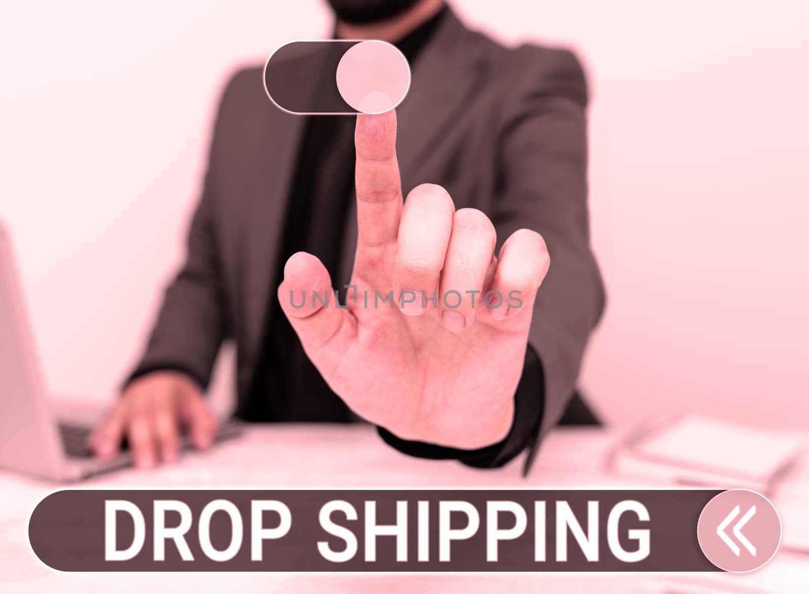 Text sign showing Drop Shipping, Business approach to send goods from a manufacturer directly to a customer instead of to the retailer