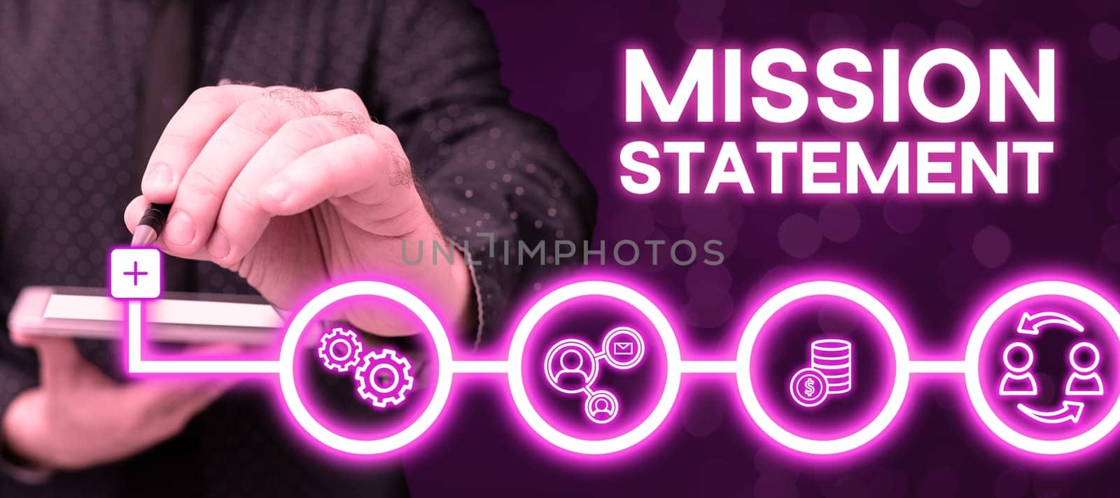Inspiration showing sign Mission Statement, Business idea Formal summary of the aims and values of a company