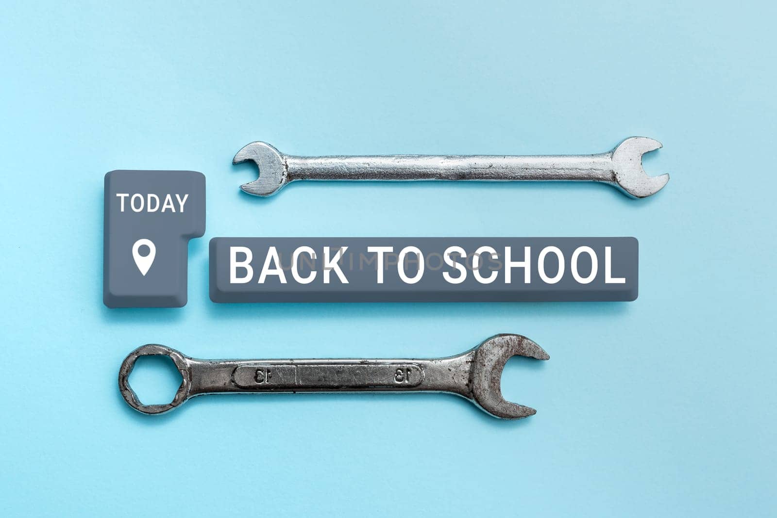 Sign displaying Back To School, Business showcase New Teachers Friends Books Uniforms Promotion Tuition Fee
