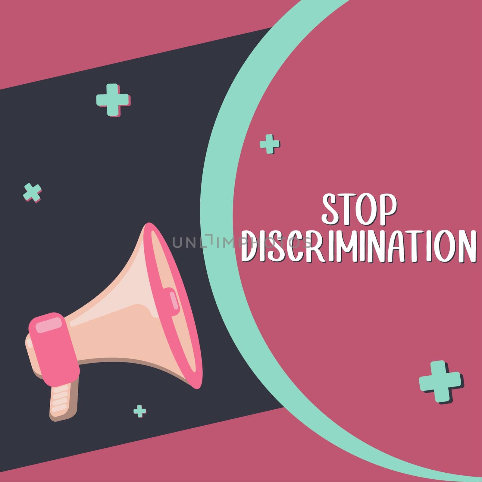 Handwriting text Stop Discrimination, Business overview Prevent Illegal excavation quarry Environment Conservation