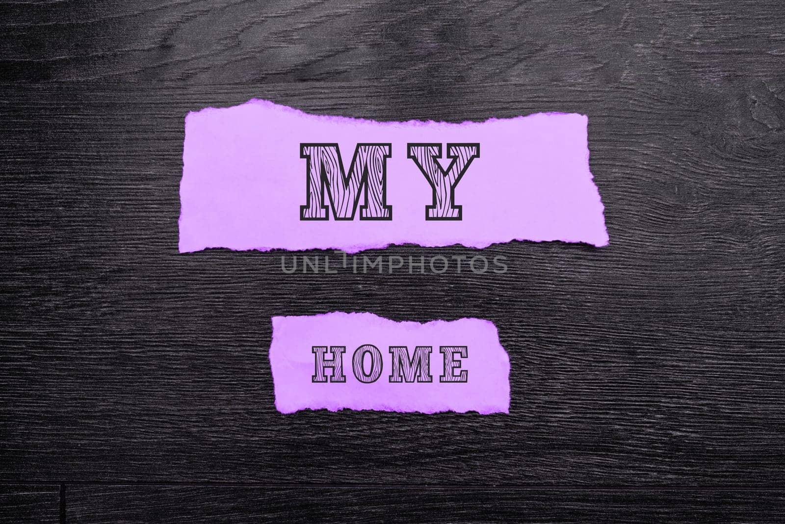 Text caption presenting My Home, Business overview place you can feel comfortable cooking living and sleeping in