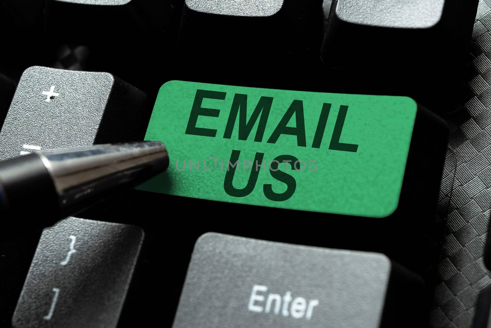 Handwriting text Email Us, Business concept Sending a commercial message to a group of people using mail
