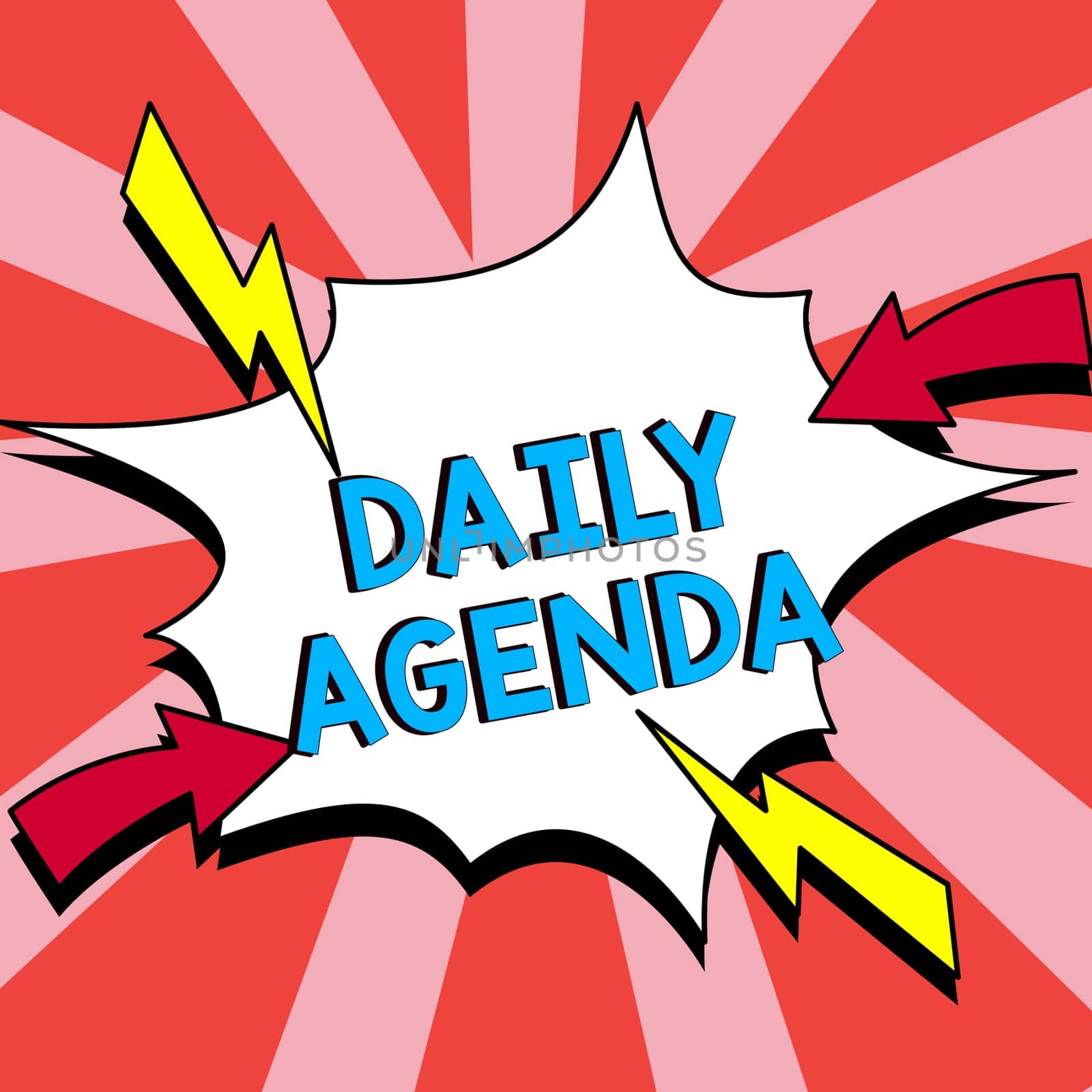 Sign displaying Daily Agenda, Business idea To do list of items be discussed daily or at formal important meeting