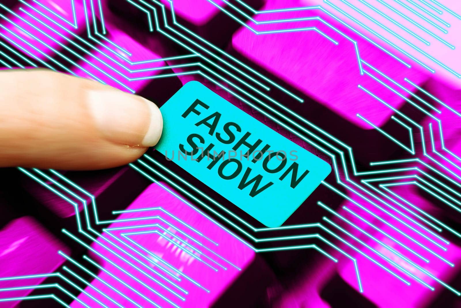 Inspiration showing sign Fashion Show, Conceptual photo exibition that involves styles of clothing and appearance