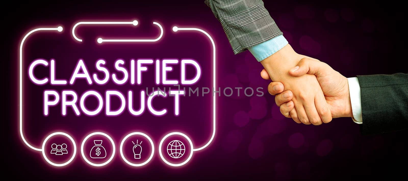 Text sign showing Classified Product, Word for Sensitive Data Top Secret Unauthorized Disclosure