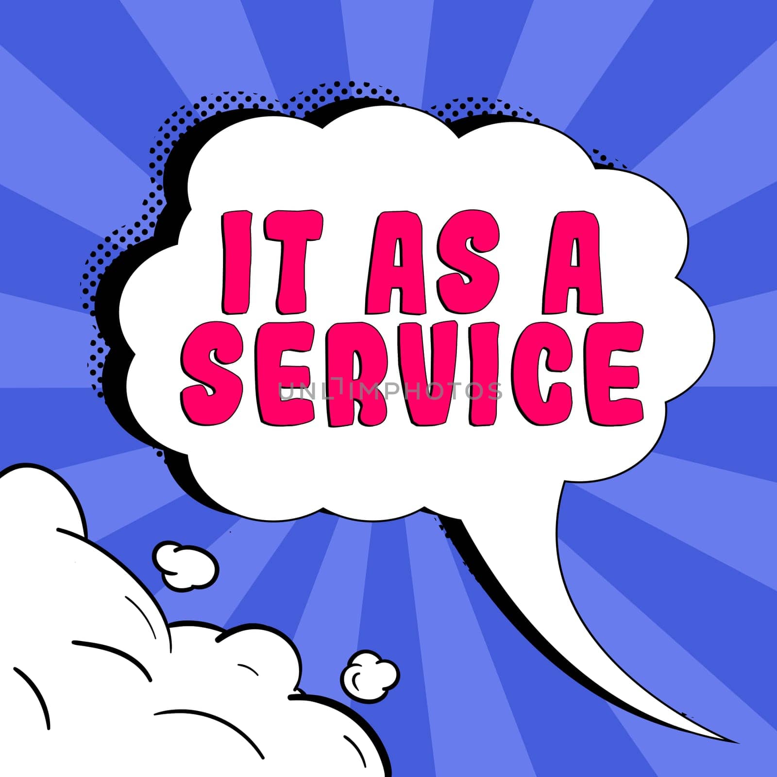 Conceptual display It As A Service, Business showcase information technology giving services to business