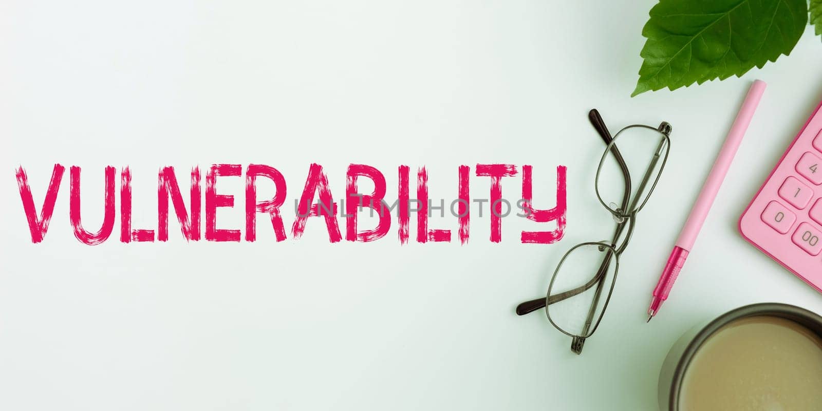 Handwriting text Vulnerability, Concept meaning State of being exposed to the possibility of being attacked