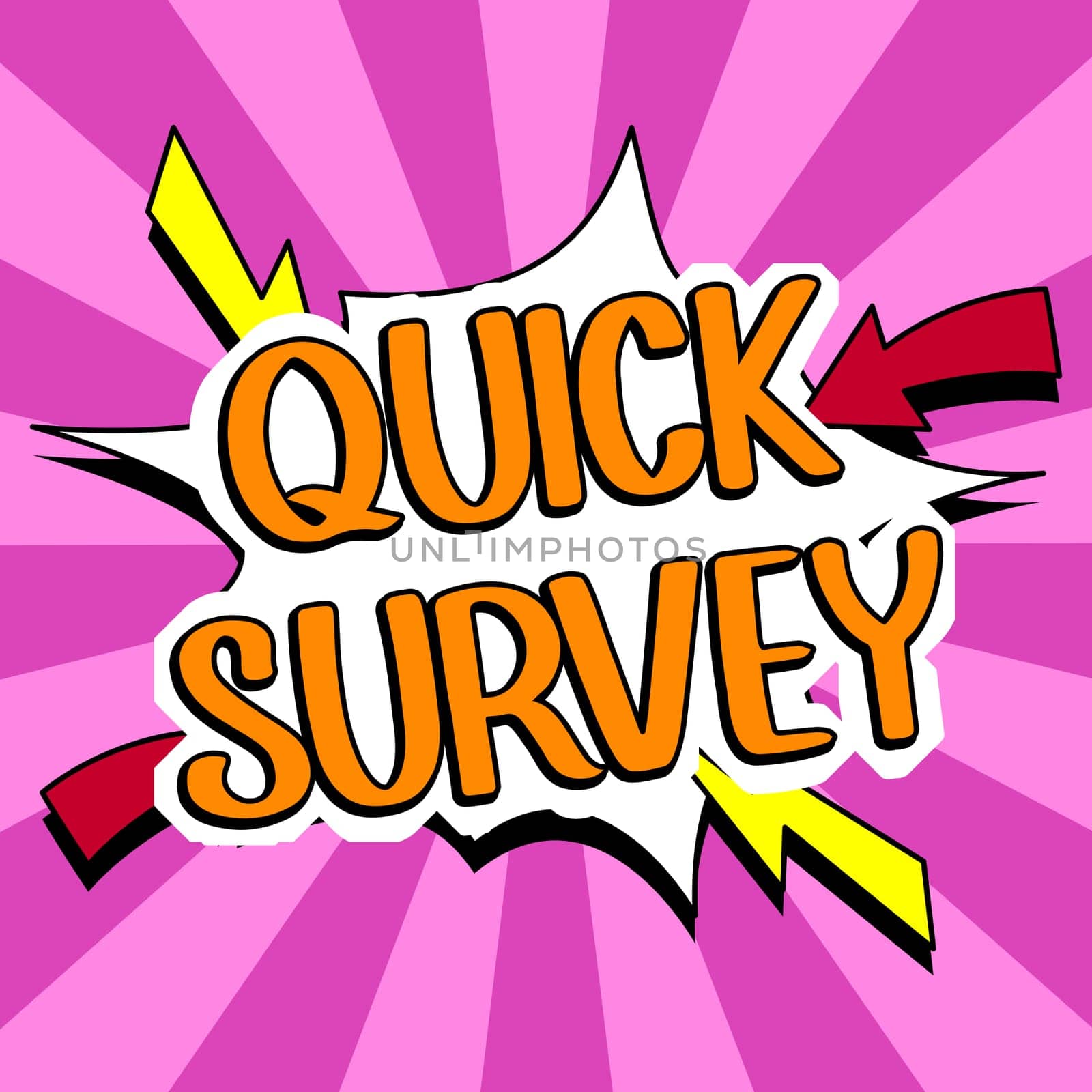 Text caption presenting Quick Survey, Conceptual photo Conduct fast check on condition value situation of something