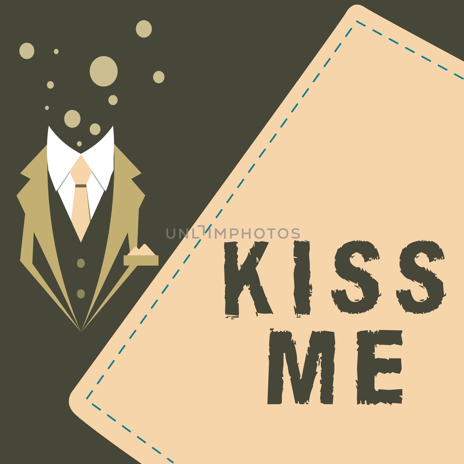 Conceptual caption Kiss Me, Business idea informally request to touch my lips with your lips or press against