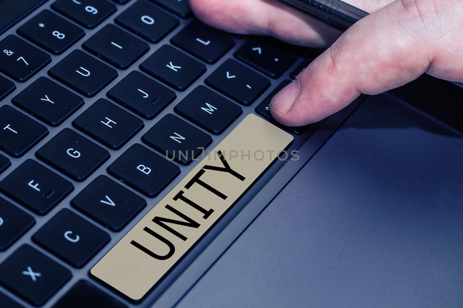 Sign displaying Unity, Internet Concept state of being united or joined as whole becoming one person