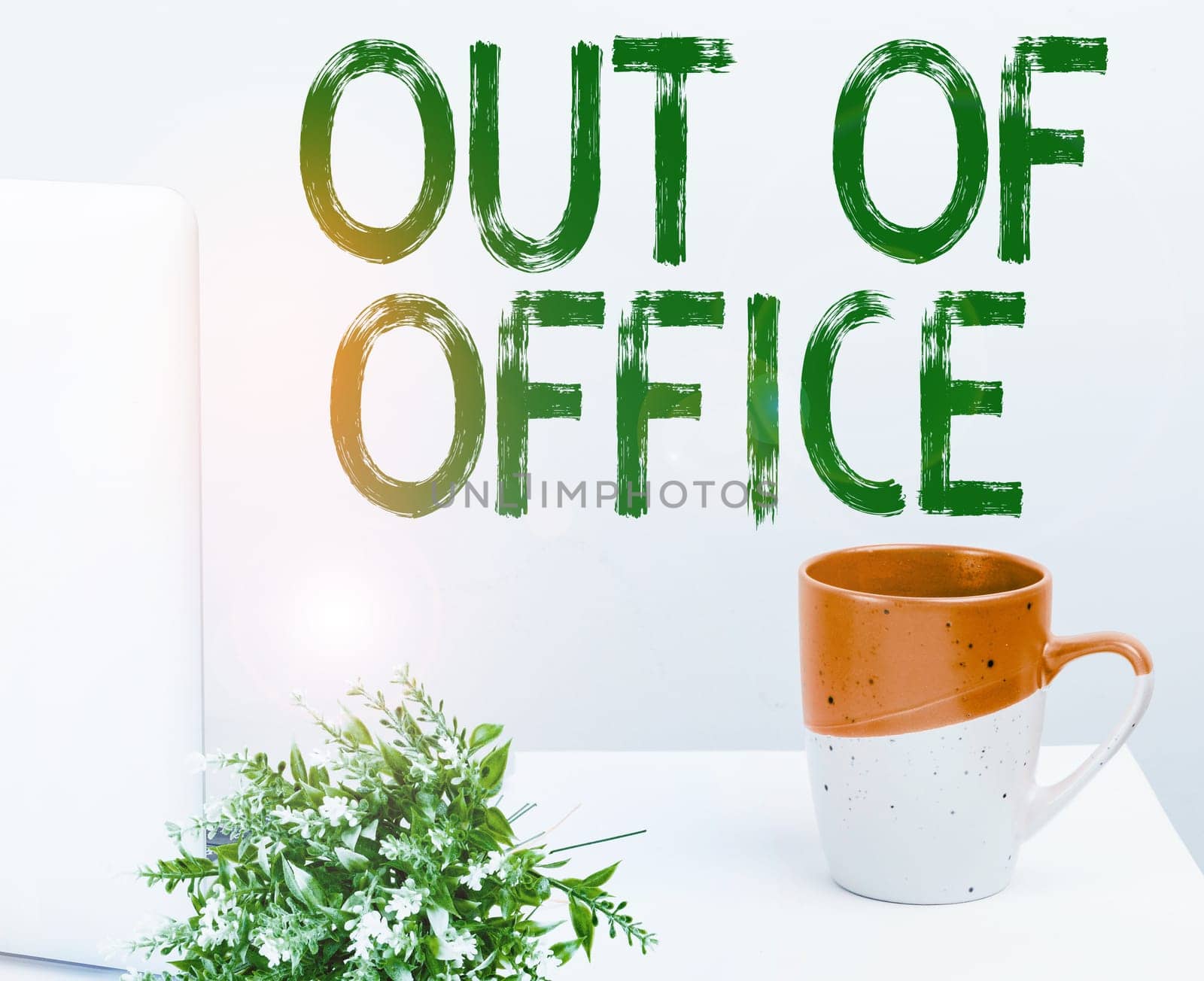 Sign displaying Out Of Office, Business approach Outside the job Nobody in business Break Leisure Relax time