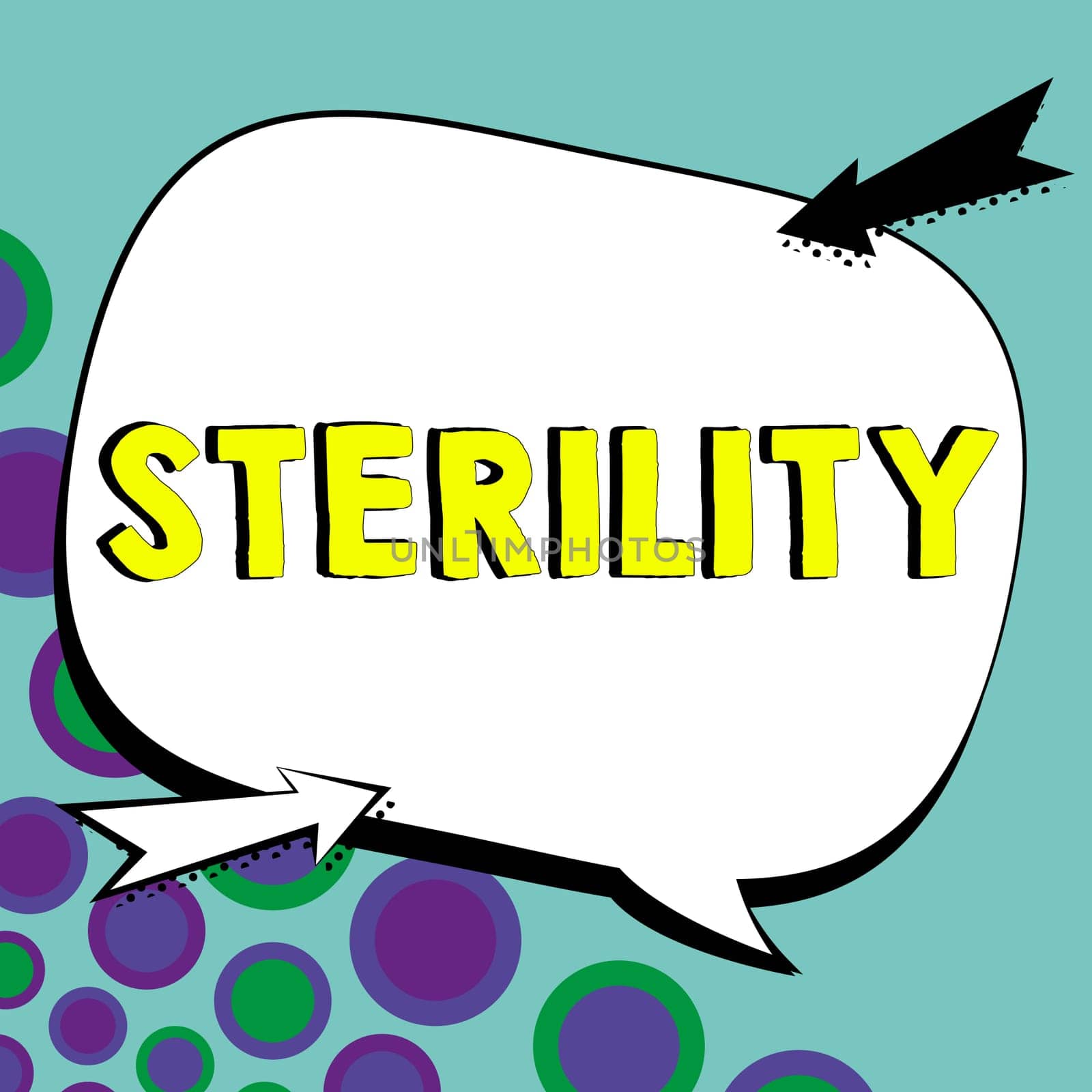 Conceptual display Sterility, Conceptual photo a condition of being free from pathogenic microorganisms