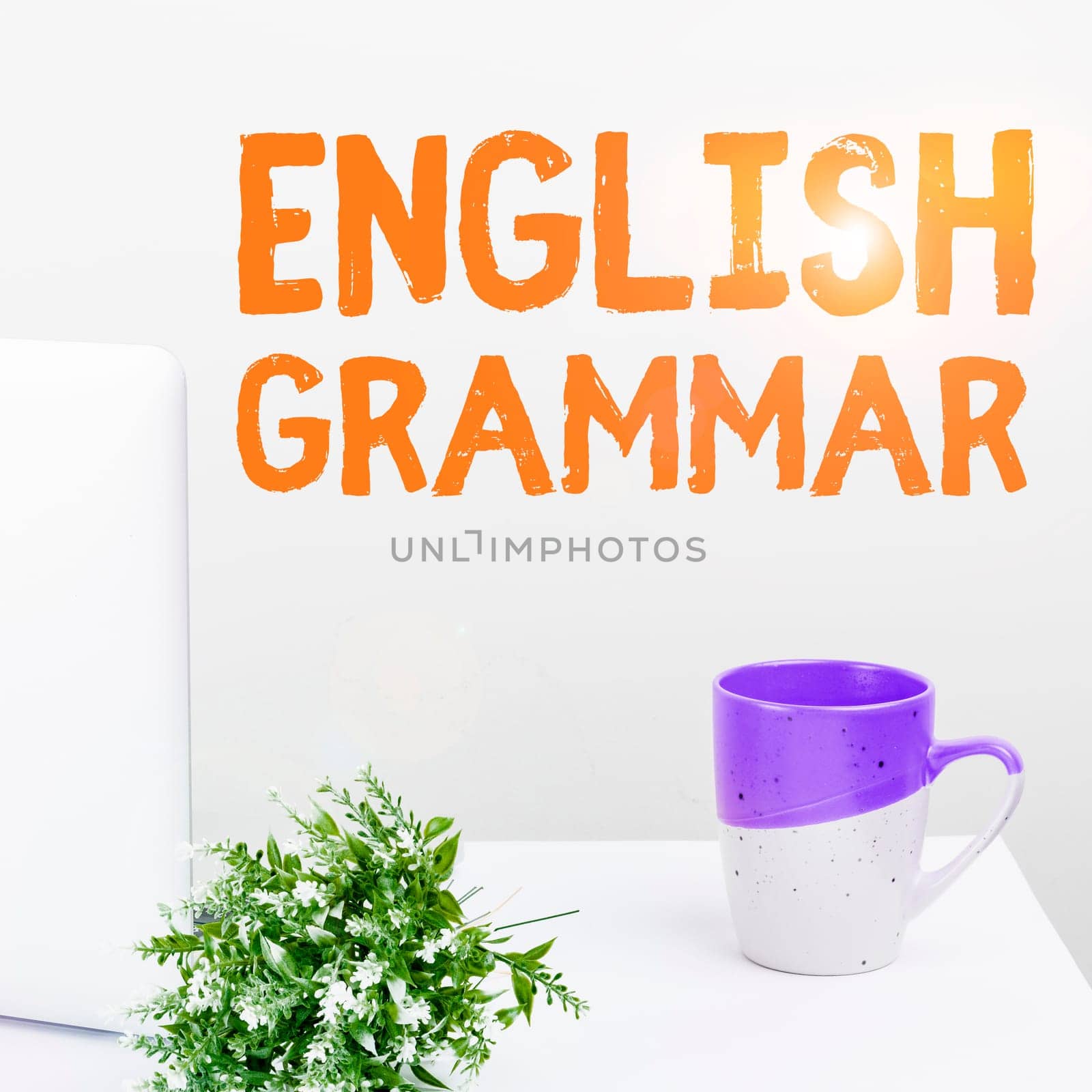 Conceptual display English Grammar, Business showcase courses cover all levels of speaking and writing in english