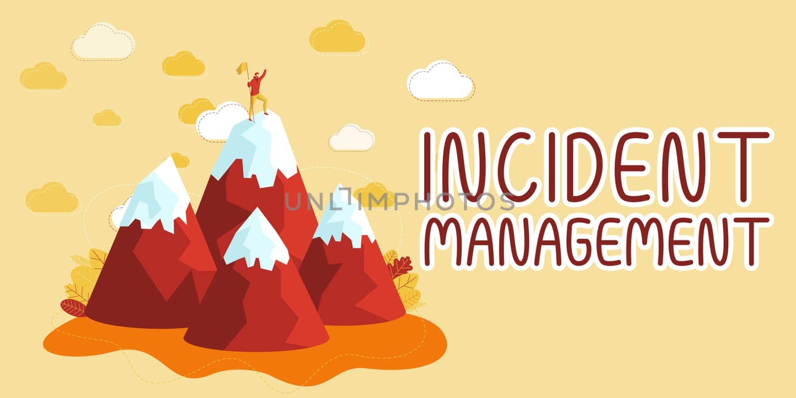 Text caption presenting Incident Management, Business showcase Process to return Service to Normal Correct Hazards