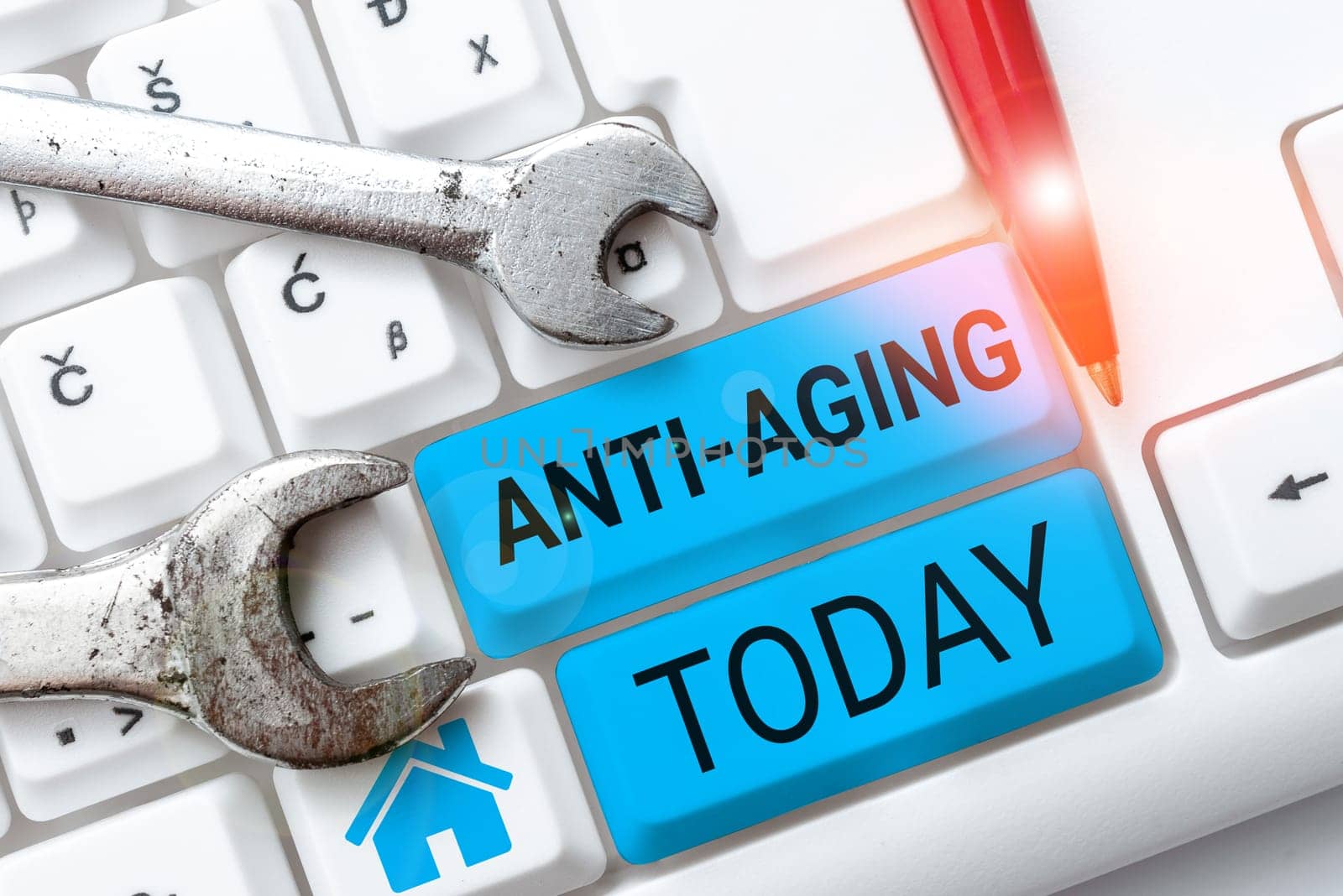 Text sign showing Anti Aging, Business approach A product designed to prevent the appearance of getting older