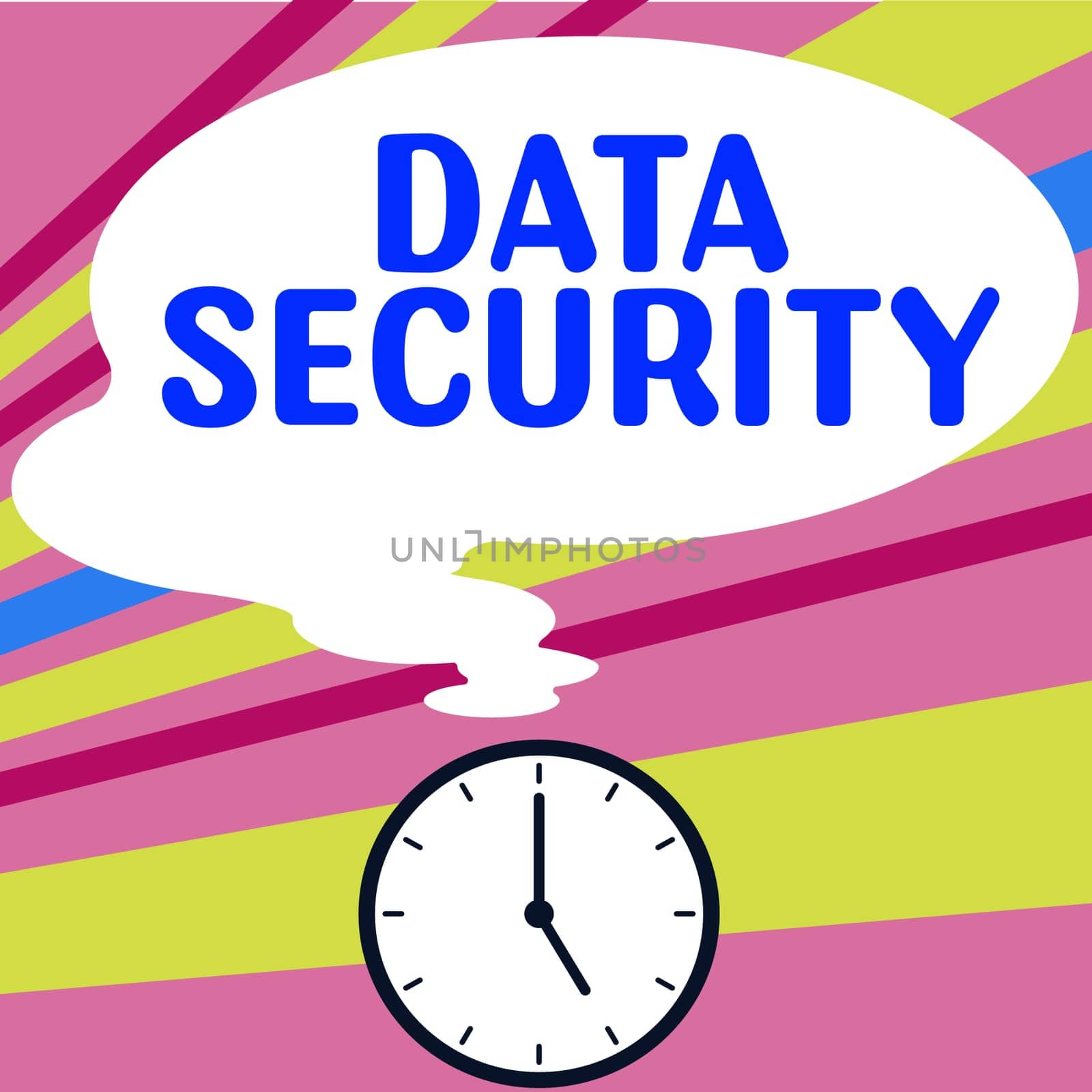 Hand writing sign Data Security, Business showcase Confidentiality Disk Encryption Backups Password Shielding