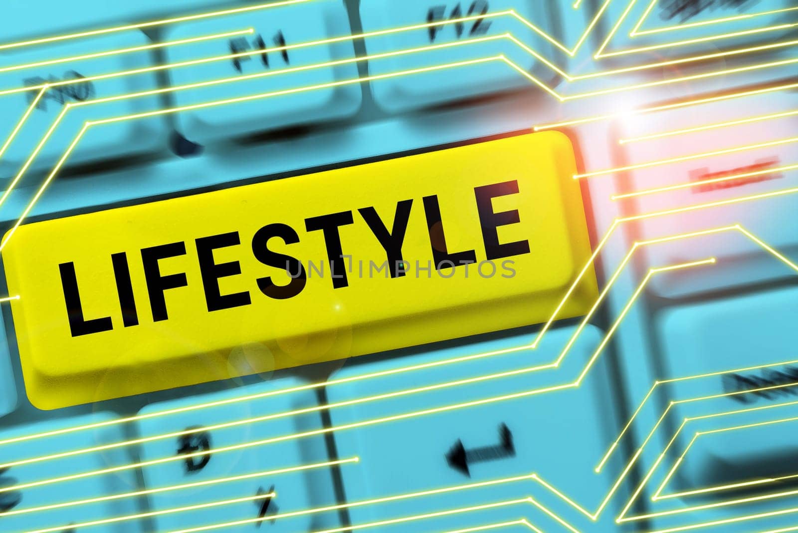 Text caption presenting Lifestyle, Business approach the typical way of living of an individual, group, or culture