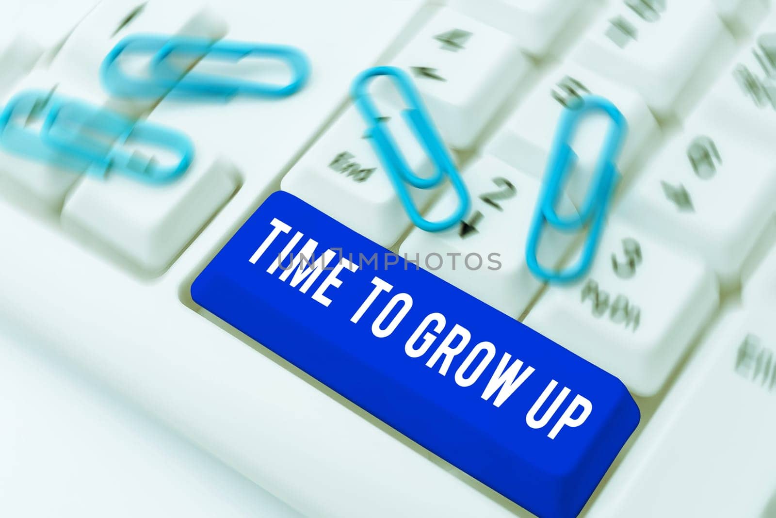 Text showing inspiration Time To Grow Up, Business approach knowing that you are mature person have responsibility